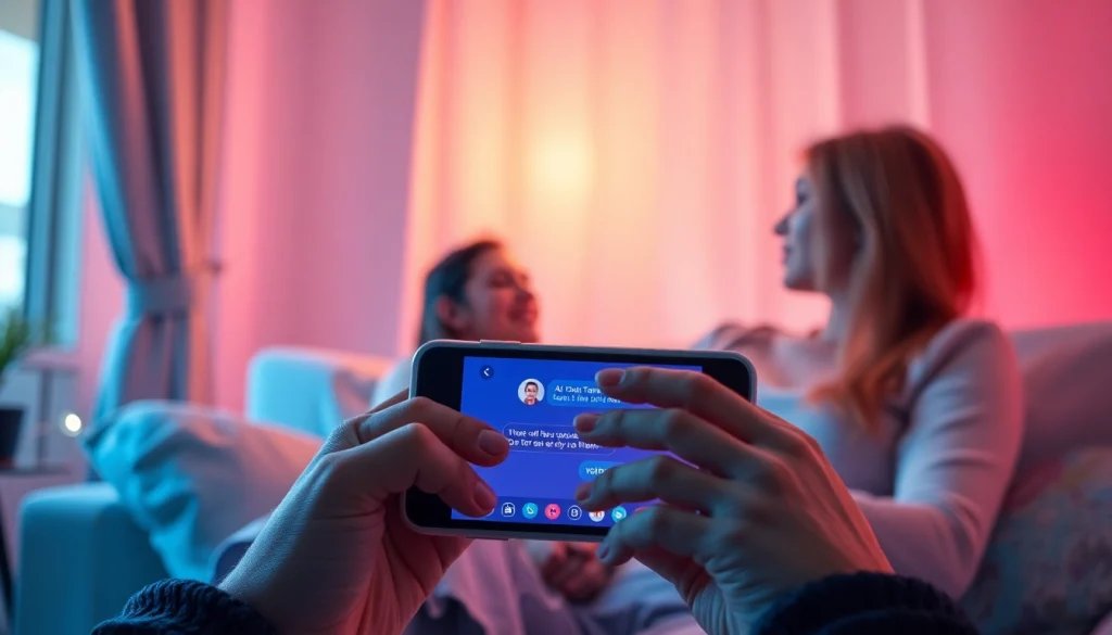 Engaging AI sex chat between a user and a lifelike digital character.