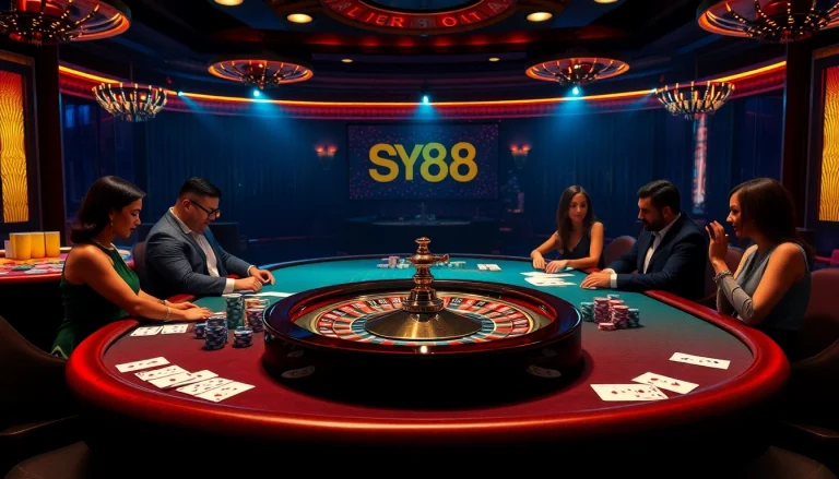 Experience thrilling poker action and vibrant casino energy at say88's luxurious table.