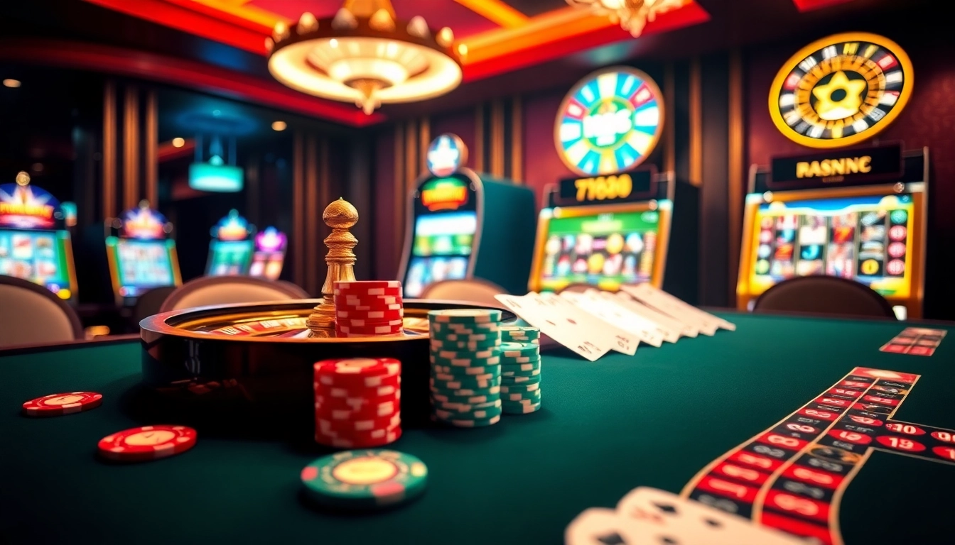MM88 poker table with vibrant chips and cards, capturing the excitement of gambling.