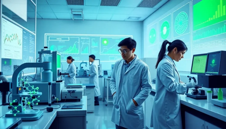 Research scientists exploring the effects of win55 in a modern lab setting.