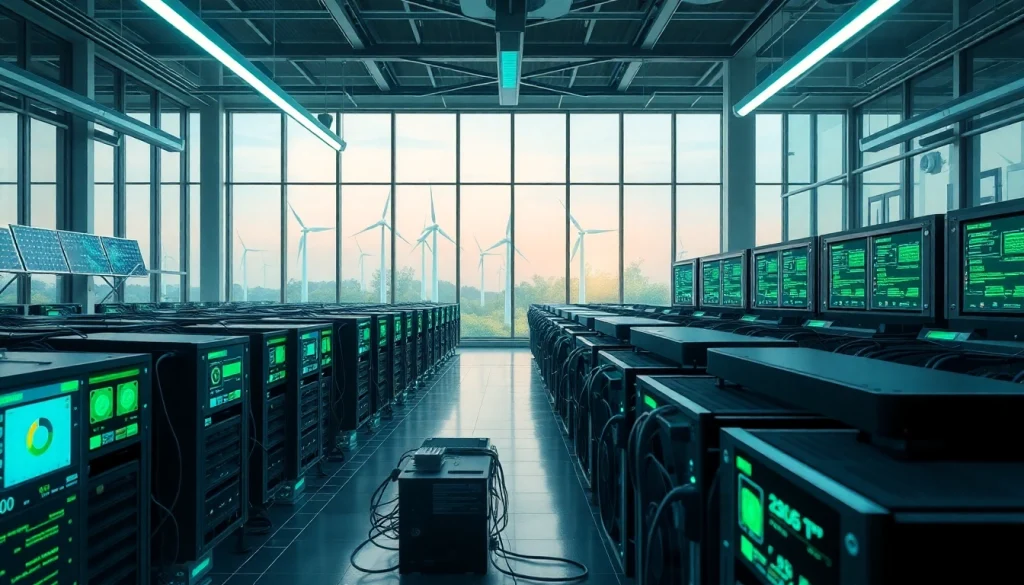 Advanced crypto mining farm utilizing renewable energy and AI technology