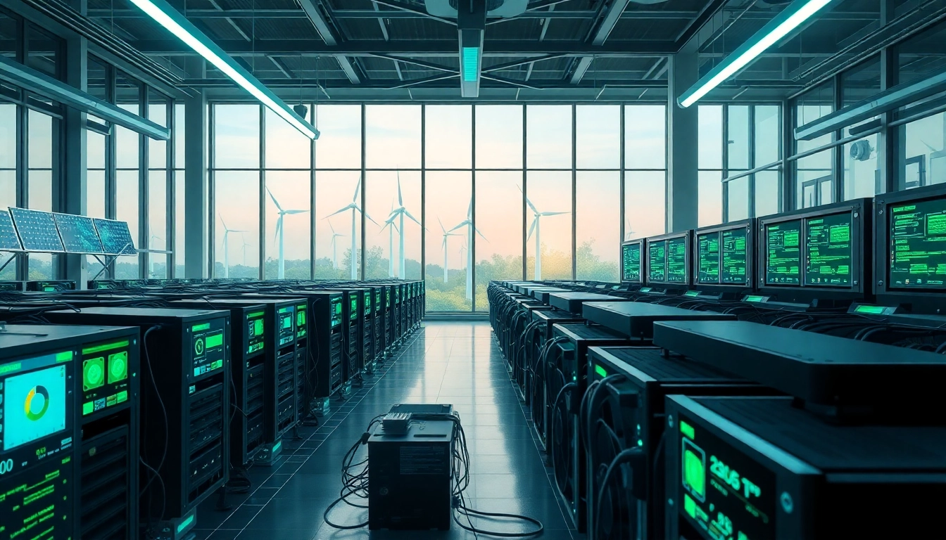 Advanced crypto mining farm utilizing renewable energy and AI technology