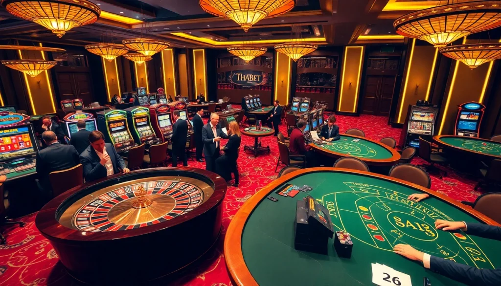 THABET casino players celebrating a big win at a vibrant roulette table.
