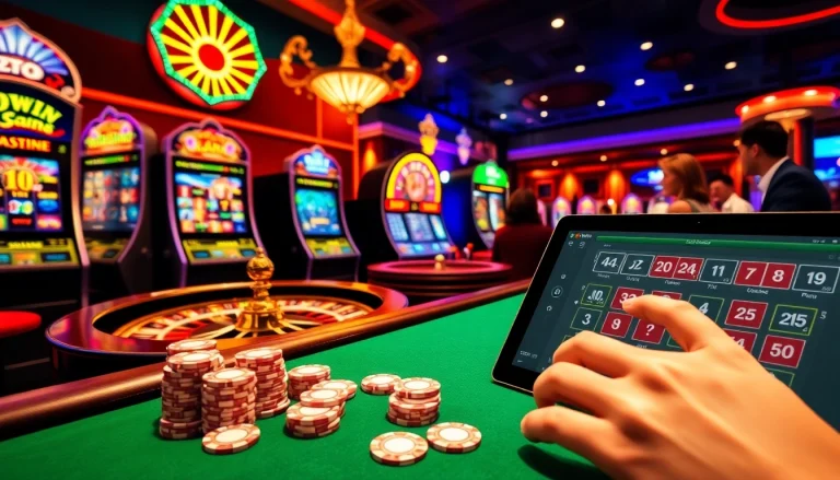 Experience the thrilling ambiance of 78WIN casino with vibrant games and exciting betting.