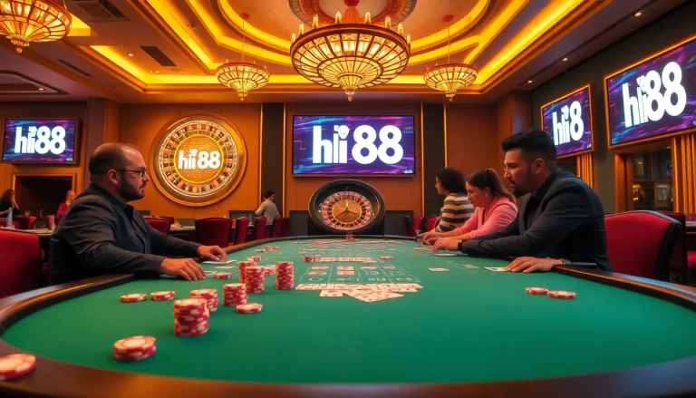 Experience the excitement of Hi 88 with high-stakes poker and luxurious casino elements.