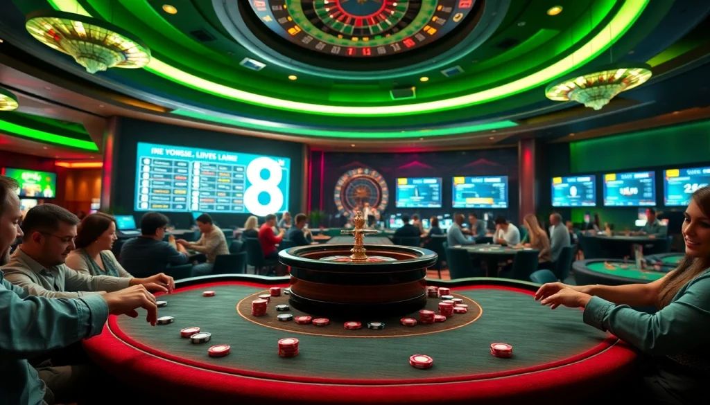 Experience the thrill of gaming at S8 with lively poker action and vibrant casino atmosphere.
