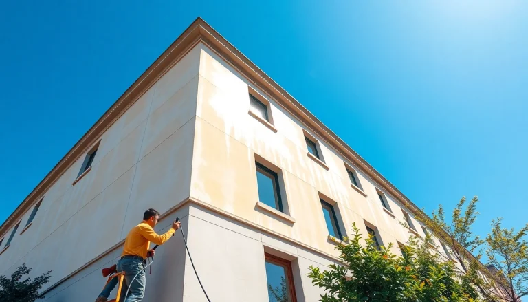 Čiščenje fasade s strokovno ekipo, ki zagotavlja čisto zunanjost stavbe brez alg