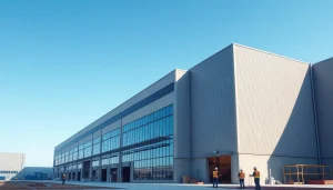 Magazzino industriale moderno che mostra il Prezzo Capannone in un ambiente dinamico.