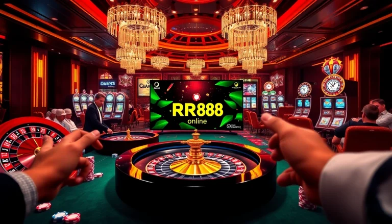 Experience thrilling gameplay at RR88 with vibrant casino elements and immersive gaming excitement.