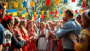 Celebrating привітання з днем козацтва with traditional Ukrainian costumes and joyful gatherings.