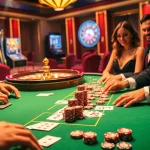 Players enjoying a thrilling game at 388bet casino, featuring vibrant poker chips and a spinning roulette wheel.
