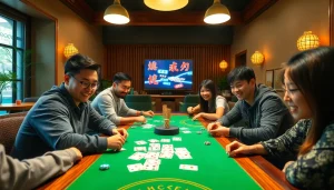 Engaging online game bài scene with immersive card table and animated graphics.
