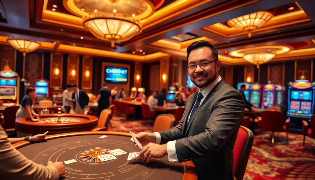 Experience the excitement of online gambling at https://cm88net.com/ with professional dealers and vibrant casino tables.