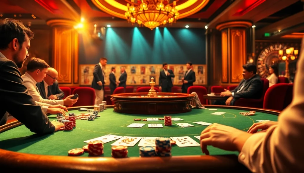 Experience high-stakes excitement at 8kbet.cc - 8kbet.com with luxurious casino visuals of poker games and roulette.
