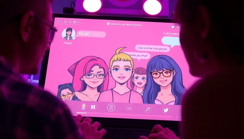 Engaging NSFW character interface showcasing customizable avatars for interactive AI chats.