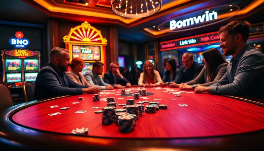 Engage in thrilling gambling action at Bomwin’s luxurious casino with LINK VÀO Bomwin captivating scene of poker.