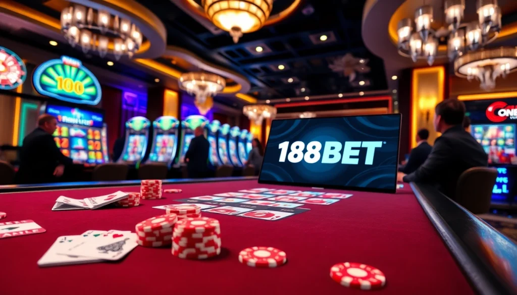 Experience high-stakes excitement at 188BET's vibrant casino, with dynamic games and elegant decor.