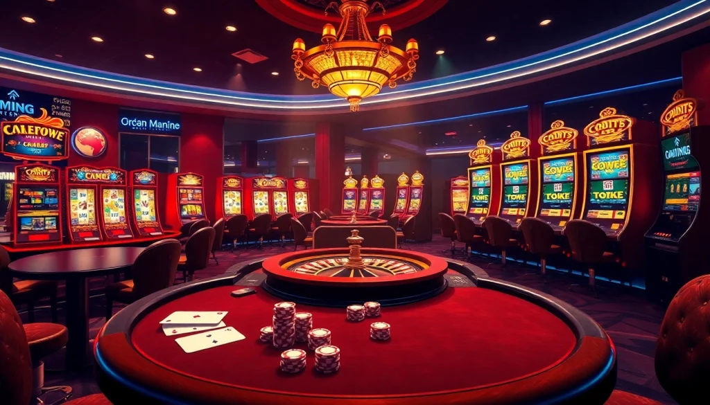 Engaging scene of an upscale game table and roulette wheel at nhà cái OKFUN.
