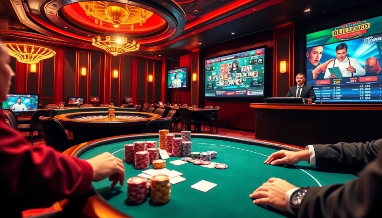 Engaging players at the vibrant casino setting showcasing online gambling at https://luck88com.net/ with rich colors.