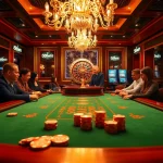Players compete fiercely at a high-stakes poker table in the luxurious 58win casino environment.