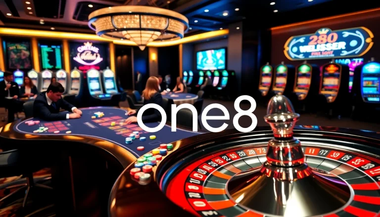 Experience the excitement at one88's upscale casino with poker tables and vibrant slot machines.
