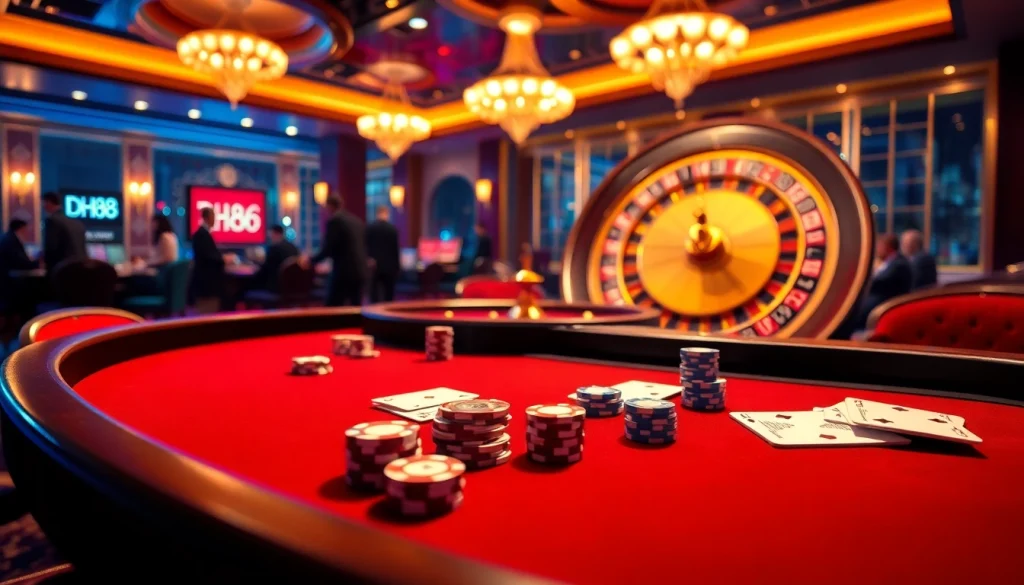 Excited gamblers enjoying a luxurious gaming experience at DH88 casino.