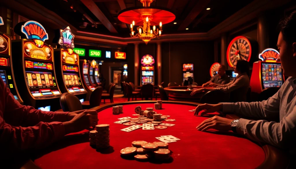 SODO casino scene showcasing luxury poker gameplay and engaging slot machines.