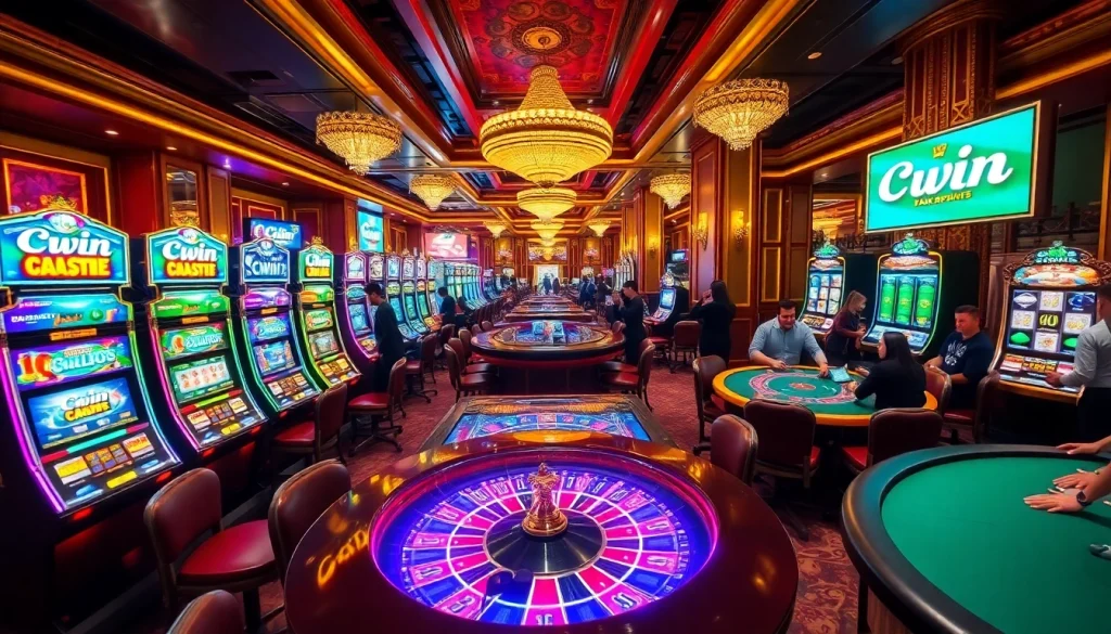 Experience thrilling wins at Cwin with vibrant casino games and excited players.