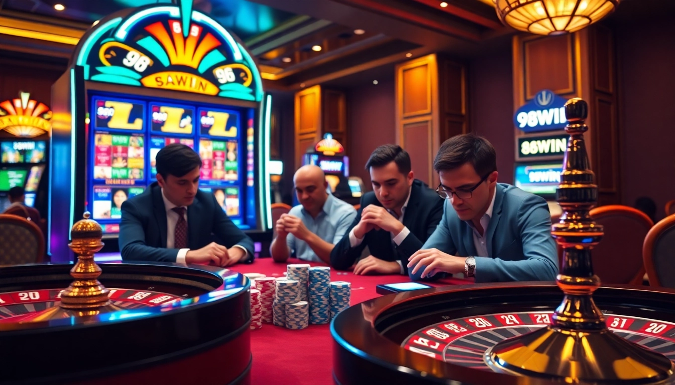 Experience 98WIN with thrilling poker play and vibrant casino atmosphere.