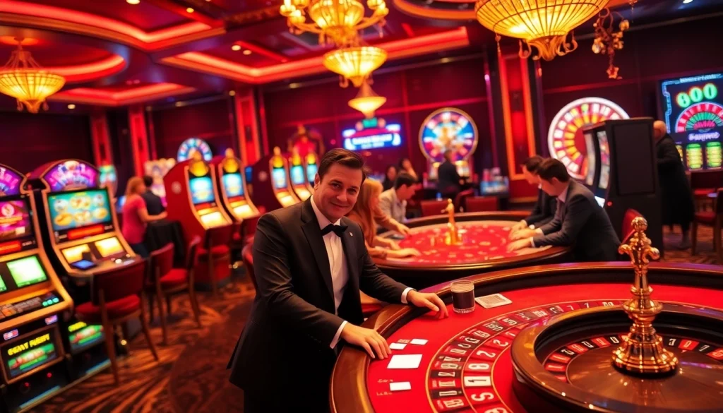Join the excitement at luckywin club with vibrant poker tables and spinning roulette wheels.