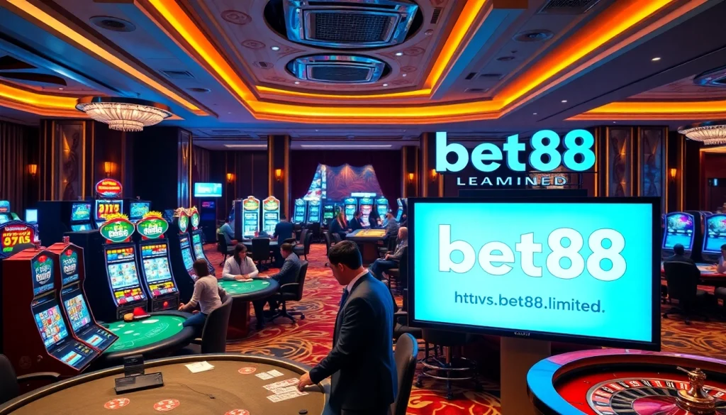 Engage in thrilling games at https://bet88.limited/ with vibrant casino tables and slot machines.