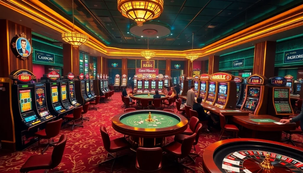 Engaging scene at RR88 showcasing casino excitement with players betting on games.