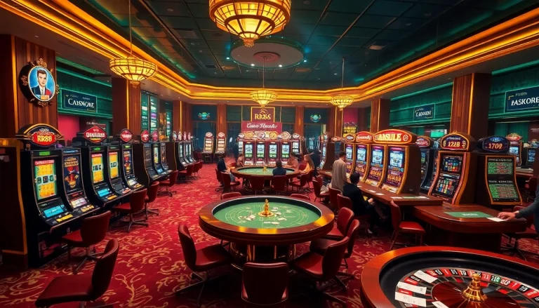 Engaging scene at RR88 showcasing casino excitement with players betting on games.