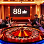 Players enjoying a thrilling roulette game at 88aa casino, with vibrant atmosphere and luxury.