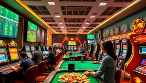 Experience engaging online gambling at https://luckywin.name with vibrant visuals of sports betting and casino games.