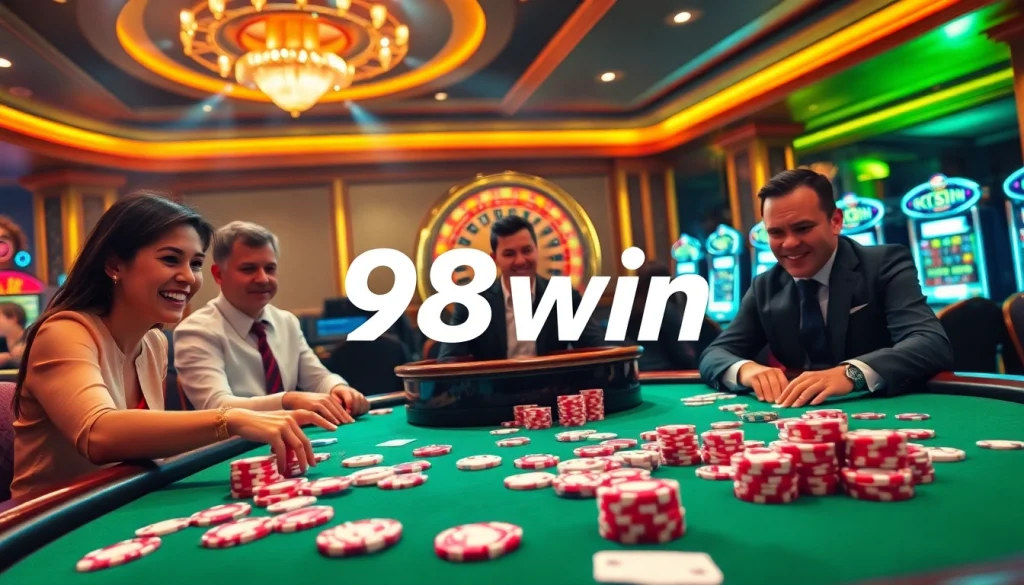Experience thrilling gameplay at 98win with vibrant poker tables and exciting casino action.