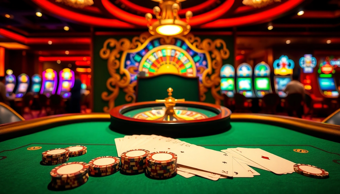 Engaging casino scene featuring vibrant poker gameplay at https://88vv.media/ with colorful chips and cards.