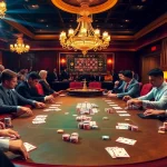 Experience game bài đổi thưởng at a thrilling poker table in a luxurious casino setting.