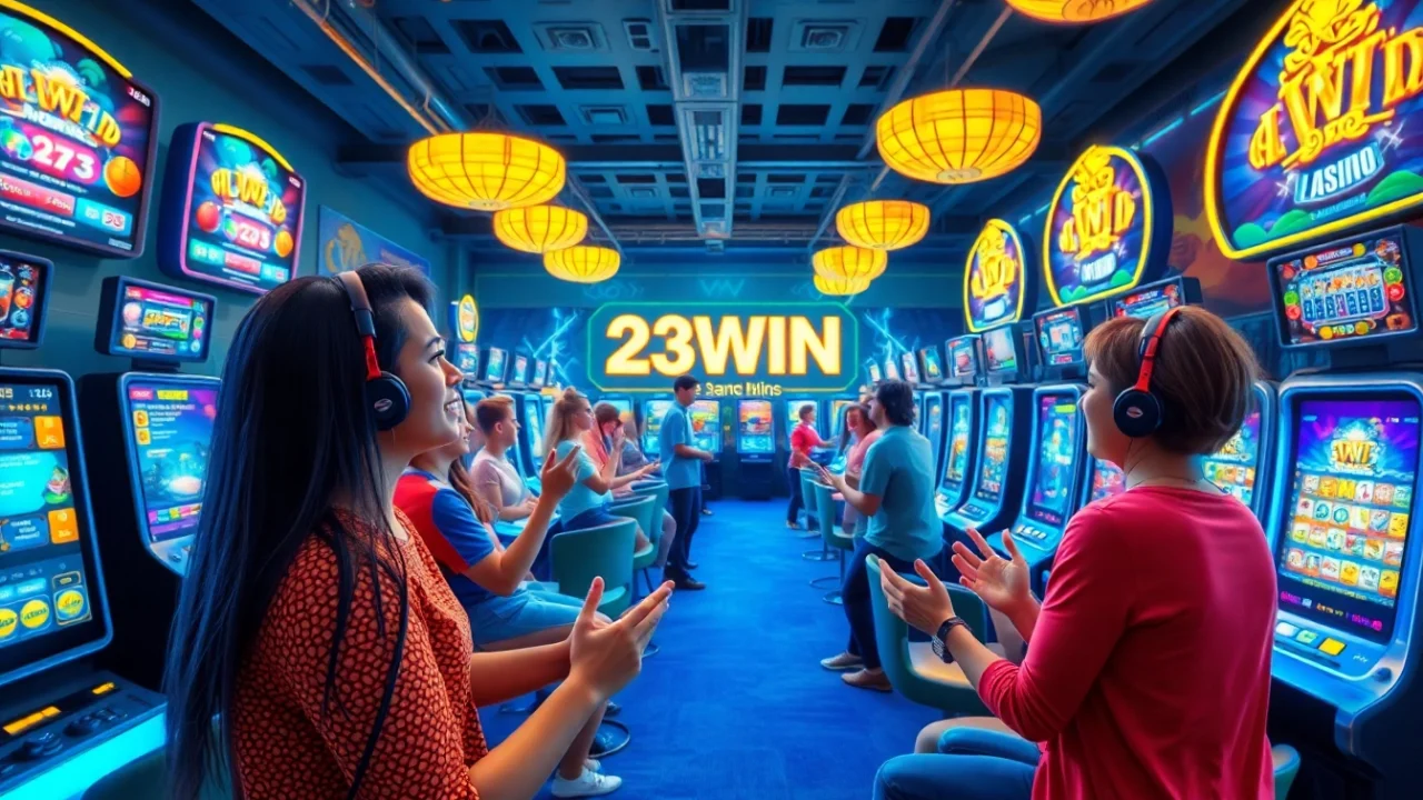 Exciting online gaming scene featuring 23WIN with diverse players and vibrant atmosphere.