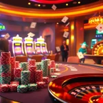 Trải nghiệm những trận chơi casino đầy kịch tính với bàn casino LUCK8 và LUCKY8, những đồng chip đầy màu sắc và bánh xe roulette quay.