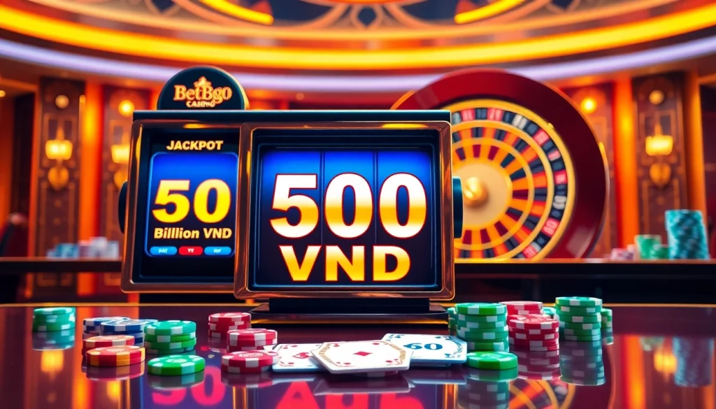 Experience the excitement of bet88 with vibrant casino visuals showcasing a luxury jackpot.
