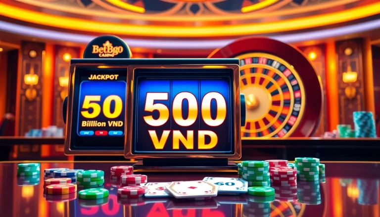 Experience the excitement of bet88 with vibrant casino visuals showcasing a luxury jackpot.