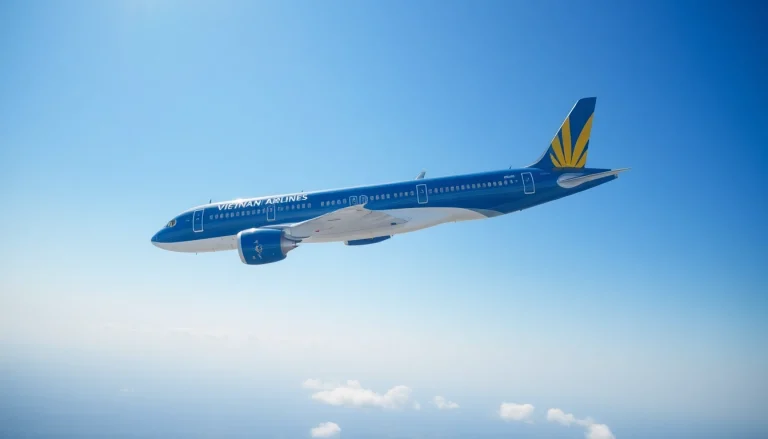Vietnam Airlines VN168 aircraft flying in clear skies.