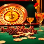Engaging players in a 'game bài' at a luxurious poker table, vibrant casino atmosphere.