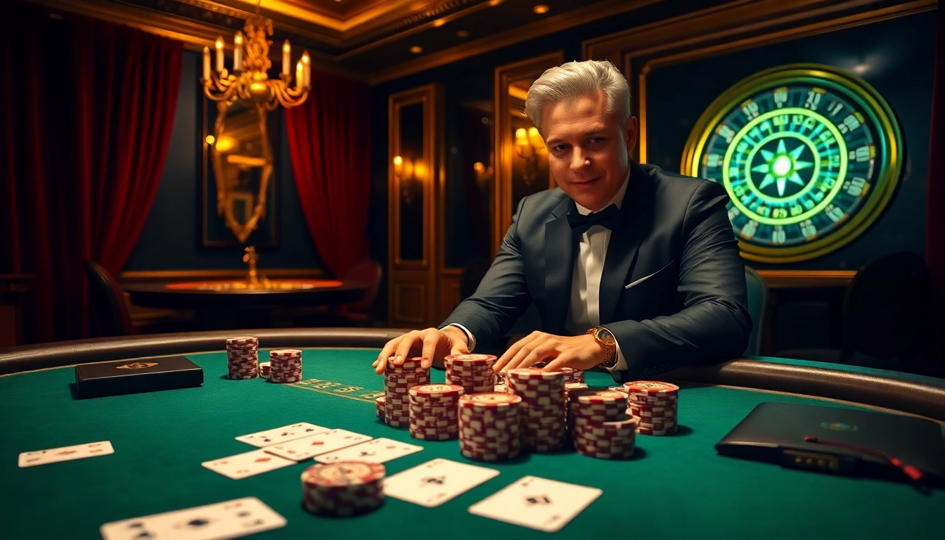 Engaging poker players at 888new.nl enjoying a high-stakes game in a luxurious casino setting.