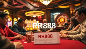 Players engaging vigorously in a thrilling game of poker at RR888 casino.