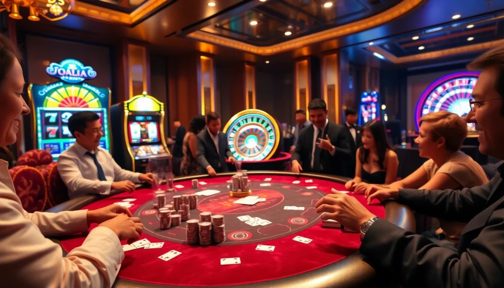 Join the excitement at BJ388's luxurious casino tables with vibrant gameplay.