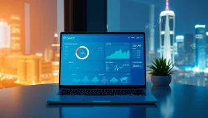 QuickQ 仪表板在现代工作环境中显示高性能指标。