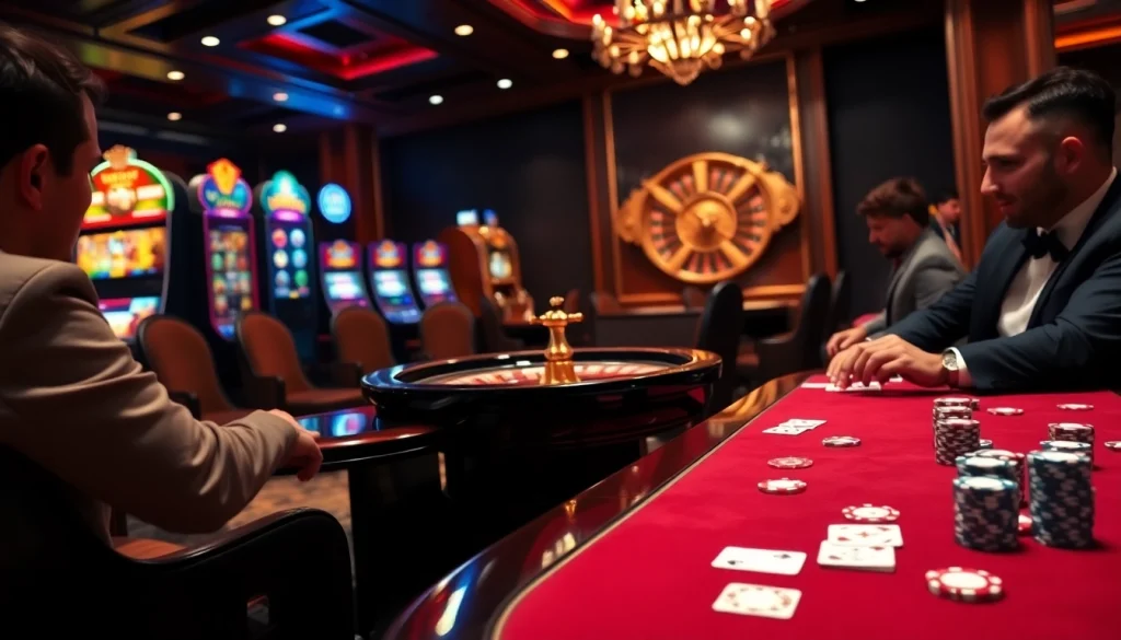 Players strategizing at a poker table showcasing the excitement of https://rr88.navy/.