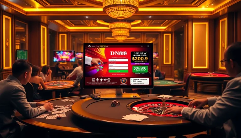 Engaging gamblers in DN88 đăng nhập with an exciting casino environment filled with games and promotions.